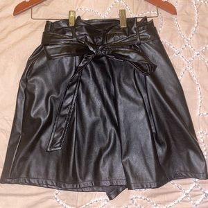Pleather black shorts